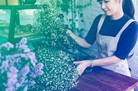 Photo Gradient Style with Flower Shop Store Florist Botany Bouquet Blooming