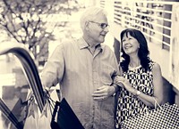 Mature couple enjoying shopping around