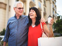 Mature couple enjoying shopping around