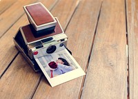 Vintage retro instant photo camera