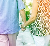 Photo Gradient Style with Mature people romantic holding hands