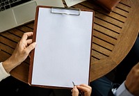 Business people working and a copy space of a clipboard