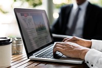 Businesspeople Work Hands Typing Using Laptop