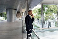 Businessmen African American Talk Calling Phone