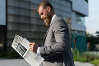 Businessmen Read Hands Hold Newspaper