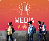 Media Video Audio Headphones Graphic Concept