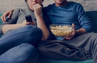 Couple Watching TV Home Relax Togetherness