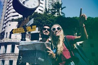 Photo Gradient Style with Couple traveling together wanderlust trip