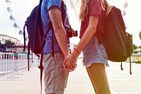 Photo Gradient Style with Couple holding hands carousel background