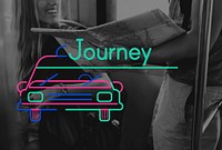 People Travel Journay and Car Graphic Icon