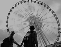 Couple holding hands carousel background