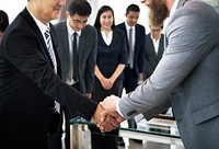 Business Partners Introductionary Handshake Bow