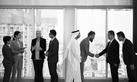 Business Partners Introductionary Handshake Bow