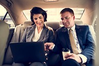 Business People Meeting Working Car Inside