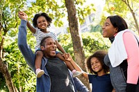 African family bonding in the park