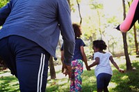 African family bonding in the park