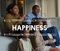 Family Enjoy Life Together Happiness Word Graphic