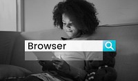 Website Browser Search Bar Magnifying Glass Graphic