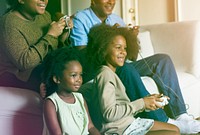 African American Family Play Game Together