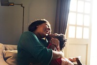 African mother and daughter having a quality time together