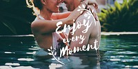 Enjoy Moment Things Positive Words Phrase Graphic