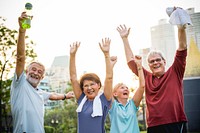 Senior Adult Teamwork Hands Together