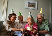 Seniors celebrating a birthday