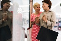 Senior Adult Women Shopping Bags Lifestyle