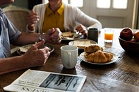 Senior Adult Couple Eat Breakfast