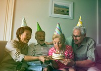 Photo Gradient Style with Senior Life Celebration Cake Birthday