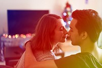 Gradient Color Style with Couple Dating Happiness Enjoyment Holiday