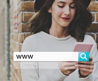 Website WWW Search Bar Magnifying Glass Graphic