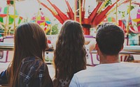 Family enjoying a day at amusement park