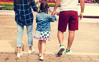 Family Holiday Vacation Park Walking Togetherness