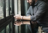 Man using his mobile phone