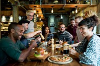 Diverse People Hang Out Pub Friendship