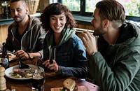 Diverse People Hang Out Pub Friendship