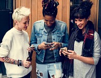 Women Use Mobile Phone Connection Social Network