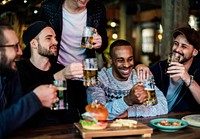 Diverse People Enjoy Food Drinks Party Restaurant