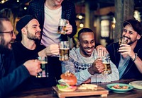 Diverse People Enjoy Food Drinks Party Restaurant