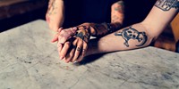 Tattoo Hands Hold Together Relationship
