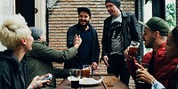 Men Hand Shaking Meeting Cafe