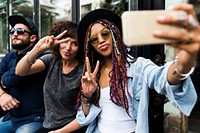 Women Use Mobile Phone Selfie Photo