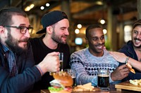 Diverse People Hang Out Pub Friendship