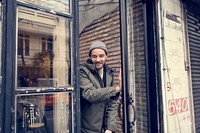 Man Leave Pub Bar Restaurant Open Door