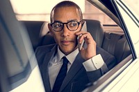 Businessman Use Mobile Talk Car