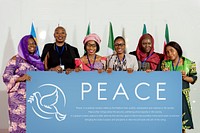 Diverse People Show Peace Board Placard
