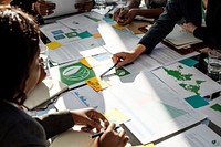 A Group of Business People in a Meeting about Environment 