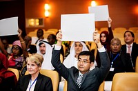 Diverse People Show Board Placard Copy Space