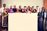 Diverse People Show Board Placard Copy Space